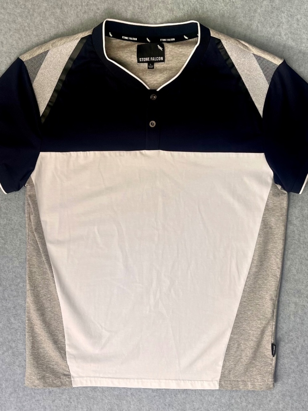 Stone Falcon Colorblock Henley Shirt Men’s Large Athletic Golf